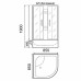Душевая кабина Parly Effect TMF901 85х85, Белый, Стекло матовый, Четверть круга, ABS-пластик