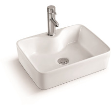 Раковина SantiLine SL-1011, Накладная, Прямоугольная, Белый, Керамика