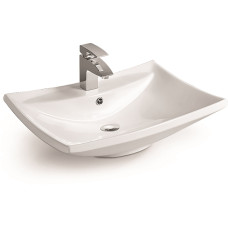 Раковина SantiLine SL-1015, Накладная, Прямоугольная, Белый, Керамика