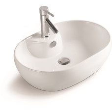 Раковина SantiLine SL-1023, Накладная, Овальная, Белый, Керамика Раковина SantiLine SL-1023, Накладная, Овальная, Белый, Керамика