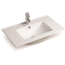 Раковина SantiLine SL-2102(80), Встроенный, Прямоугольная, Белый, Керамика