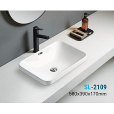 Раковина SantiLine SL-2109, Встроенный, Прямоугольная, Белый, Керамика