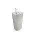 Раковина SantiLine SL-4015, Напольный, Круглая, Белый, Керамика