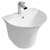 Раковина SantiLine SL-4020, Подвесной, Четверть круга, Белый, Керамика