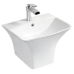 Раковина SantiLine SL-4020, Подвесной, Четверть круга, Белый, Керамика