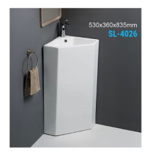 Раковина SantiLine SL-4026, Напольный, Угловая, Белый, Керамика Раковина SantiLine SL-4026, Напольный, Угловая, Белый, Керамика