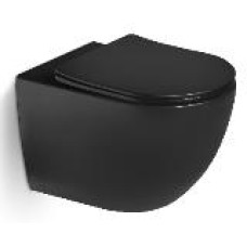 Унитаз SantiLine SL-5002MB, Подвесной, Безободковый, Круглая, Черный матовый Унитаз SantiLine SL-5002MB, Подвесной, Безободковый, Круглая, Черный матовый