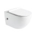 Унитаз SantiLine SL-5002T-SM/BD, Подвесной, Безободковый, Округлая, Белый, Встроенный, Сантехнический фарфор Унитаз SantiLine SL-5002T-SM/BD, Подвесной, Безободковый, Округлая, Белый, Встроенный, Сантехнический фарфор