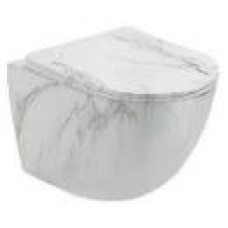 Унитаз SantiLine SL-5005MRB, Подвесной, Безободковый, Круглая Унитаз SantiLine SL-5005MRB, Подвесной, Безободковый, Круглая