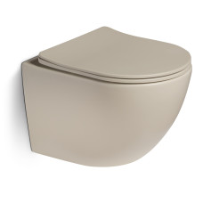Унитаз SantiLine SL-5005T-BG, Подвесной, Безободковый, Округлая, Бежевый, матовый, Сантехнический фарфор Унитаз SantiLine SL-5005T-BG, Подвесной, Безободковый, Округлая, Бежевый, матовый, Сантехнический фарфор