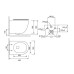 Унитаз SantiLine SL-5005T-BL, Подвесной, Безободковый, Округлая, Голубой, матовый, Сантехнический фарфор