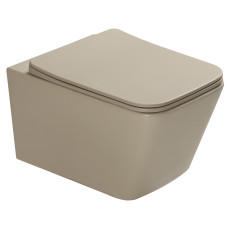 Унитаз SantiLine SL-5007T-BG, Подвесной, Безободковый, Прямоугольная, Бежевый, матовый, Сантехнический фарфор Унитаз SantiLine SL-5007T-BG, Подвесной, Безободковый, Прямоугольная, Бежевый, матовый, Сантехнический фарфор
