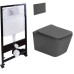 Унитаз SantiLine SL-5007T-DG+SL-01/DG, Подвесной, Прямоугольная, Серый матовый