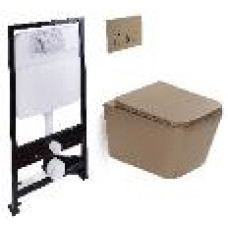 Унитаз SantiLine SL-5007T-KH+SL-01/KH, Подвесной, Прямоугольная, Коричневый, матовый Унитаз SantiLine SL-5007T-KH+SL-01/KH, Подвесной, Прямоугольная, Коричневый, матовый