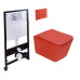 Унитаз SantiLine SL-5007T-MR+SL-01/MR, Подвесной, Прямоугольная, Красный, матовый Унитаз SantiLine SL-5007T-MR+SL-01/MR, Подвесной, Прямоугольная, Красный, матовый