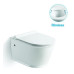 Унитаз SantiLine SL-5009, Подвесной, Безободковый, Овальная, Белый, Дюропласт