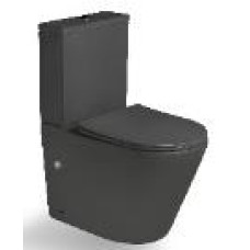 Унитаз SantiLine SL-5014MG, Напольный, Безободковый, Круглая, Серый матовый Унитаз SantiLine SL-5014MG, Напольный, Безободковый, Круглая, Серый матовый