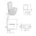 Унитаз SantiLine SL-5014SM-BD, Напольный, Безободковый, Овальная, Белый, Встроенный, Дюропласт