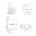 Унитаз SantiLine SL-5017SM-BD, Напольный, Прямоугольная, Белый, Встроенный