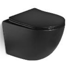 Унитаз SantiLine SL-5018MB, Подвесной, Безободковый, Черный матовый Унитаз SantiLine SL-5018MB, Подвесной, Безободковый, Черный матовый