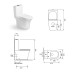 Унитаз SantiLine SL-5022, Напольный, Безободковый, Прямоугольная, Белый, Фаянс