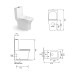 Унитаз SantiLine SL-5023, Напольный, Безободковый, Прямоугольная, Белый, Фаянс