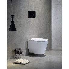 Унитаз SantiLine SL-5025, Подвесной, Безободковый, Овальная, Белый, Дюропласт Унитаз SantiLine SL-5025, Подвесной, Безободковый, Овальная, Белый, Дюропласт
