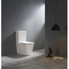 Унитаз SantiLine SL-5026, Напольный, Безободковый, Овальная, Белый, Дюропласт Унитаз SantiLine SL-5026, Напольный, Безободковый, Овальная, Белый, Дюропласт