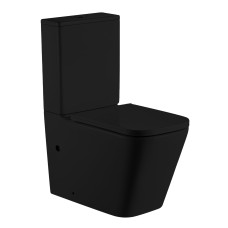 Унитаз SantiLine SL-5028MB, Напольный, Безободковый, Прямоугольная, Черный матовый, Дюропласт Унитаз SantiLine SL-5028MB, Напольный, Безободковый, Прямоугольная, Черный матовый, Дюропласт