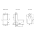 Унитаз SantiLine SL-5028MB, Напольный, Безободковый, Прямоугольная, Черный матовый, Дюропласт