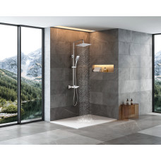 Душевая стойка SantiLine SL-9008, Настенный, Хром, Нержавеющая сталь