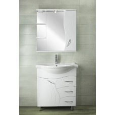 Тумба с раковиной Style Line Амелия ЛС-00002281, Напольный, Белый, Дсп