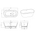 Ванна Timo ELISSA ELISSA1500 150х75, Овальная, Белый, Искусственный камень, Solid surface (искусственный камень)