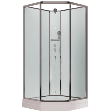 Душевая кабина Timo Ilma ILMA709 90х90, Хром, Стекло белый, Пятиугольная, Акрил