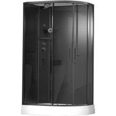 Душевая кабина Timo Premium ILMA902LB 120х80, Черный матовый, Стекло черный, Угловая-асимметричная, Акрил