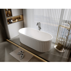 Ванна Timo KIARA KIARA1680 168х74, Овальная, Белый, Искусственный камень, Solid surface (искусственный камень)