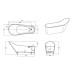 Ванна Timo KIRSTI KIRSTI1785R 178,5х76, Овальная, Белый, Искусственный камень, Solid surface (искусственный камень)