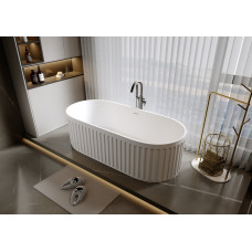 Ванна Timo LEMPI LEMPI1570 150х78, Овальная, Белый, Искусственный камень, Solid surface (искусственный камень)