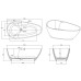 Ванна Timo RALI RALI1500 150х78, Капля, Белый, Искусственный камень, Solid surface (искусственный камень)