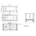 Слив-перелив Timo Комплект RITTA1460 +Каркас+ RITTA1460-KT14S-SPV1505 140х60