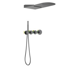 Душевая система Timo Saona SX-2350/18SM, Черное золото, Встроенный, Латунь