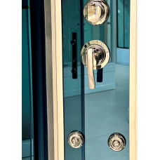 Душевая кабина Timo Standart T-1125 120х120, Матовый, Стекло зеркальный, синий, Четверть круга, Акрил
