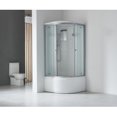 Душевая кабина Timo Standart T-5590 90х90, Алюминий, Стекло белый, Четверть круга, Акрил