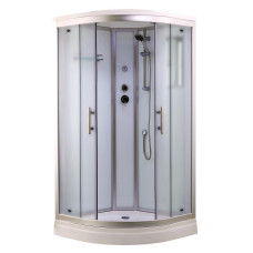 Душевая кабина Timo Standart T-6601SF 100х100, Хром, Стекло белый, Четверть круга, Акрил