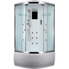Душевая кабина Timo Lux T-7700 100х100, Хром, Стекло белый, Четверть круга, Акрил