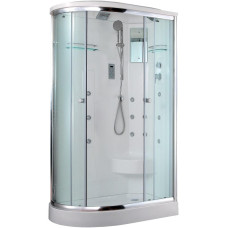 Душевая кабина Timo Lux T-7702R 120х85, Хром, Стекло белый, Угловая-асимметричная, Акрил