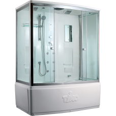 Душевая кабина Timo Lux T-7750 150х88, Хром, Стекло белый, Прямоугольная, Акрил
