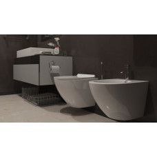 Биде Timo KULO TK-404MB 49х36,5, Черный матовый, Подвесной, Круглая, Фаянс
