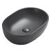 Раковина Timo KULO TK-405MB 60х42, Накладная, Овальная, Черный, Фаянс