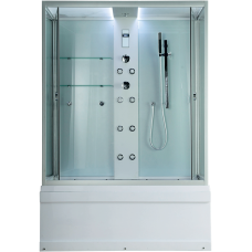 Душевая кабина Timo Lux TL-1505 148х82, Хром, Стекло белый, Прямоугольная, Акрил